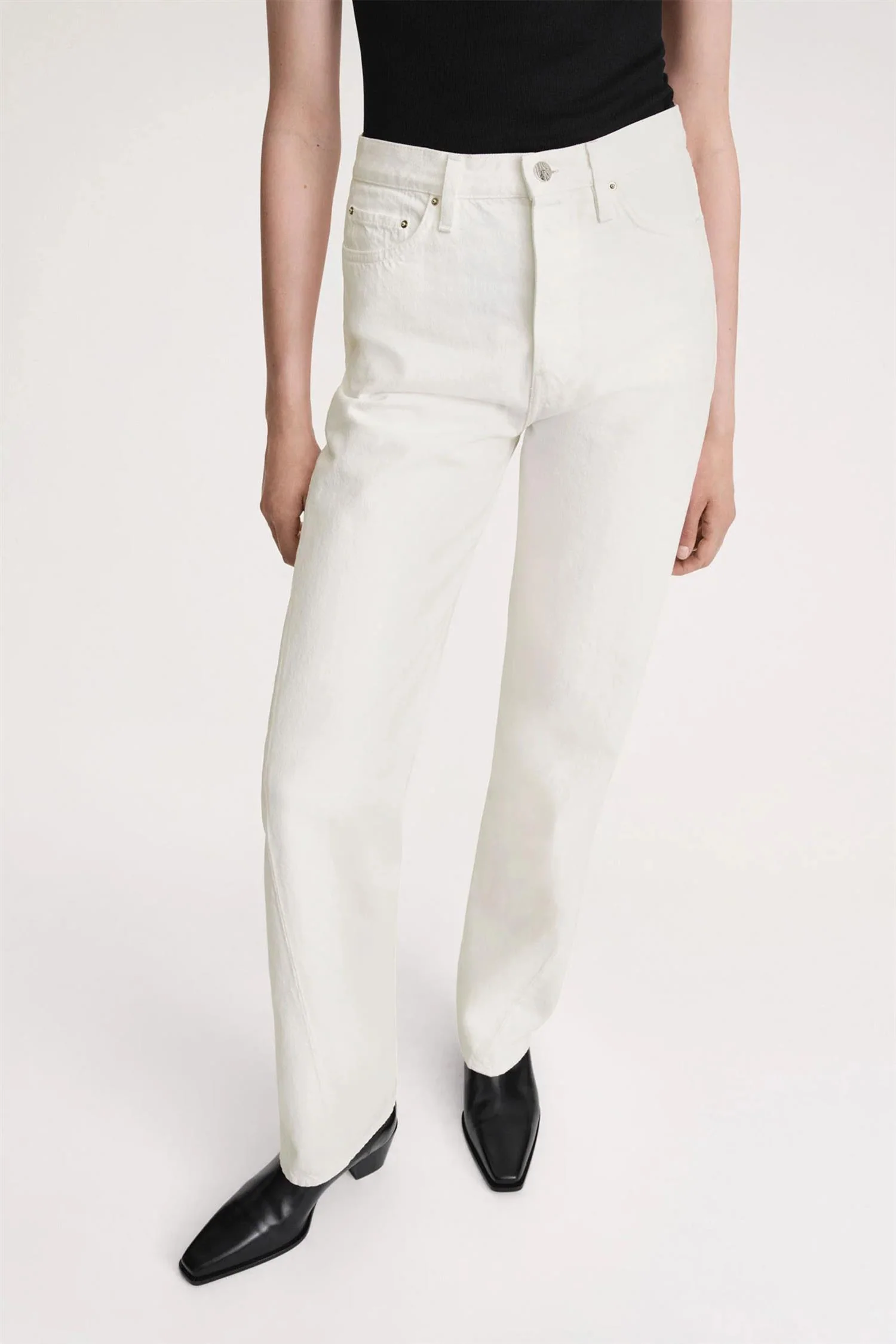 Twisted Seam Denim Full Length Off-White - Image 4
