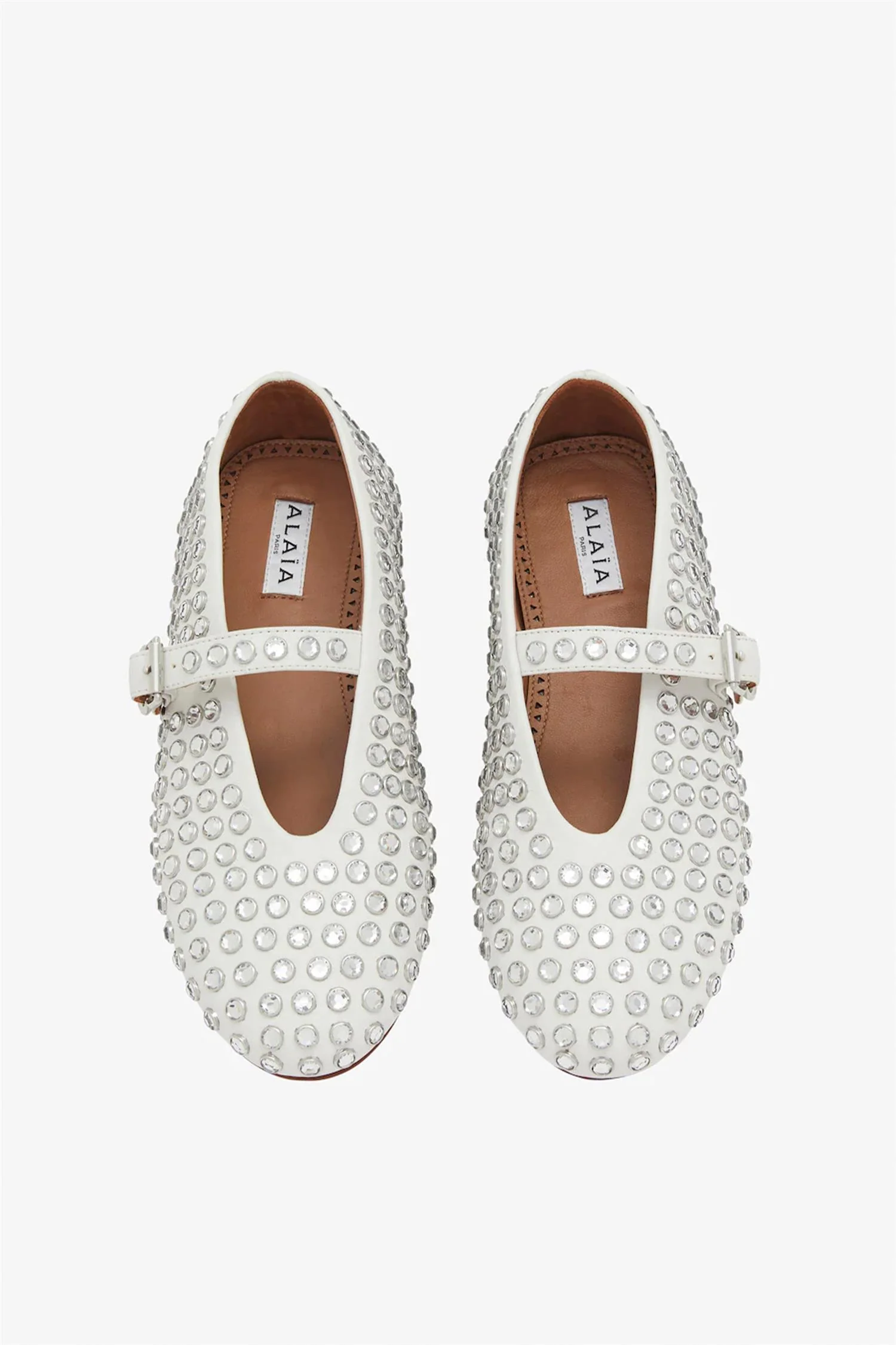 Strass leather ballet flats - Image 2