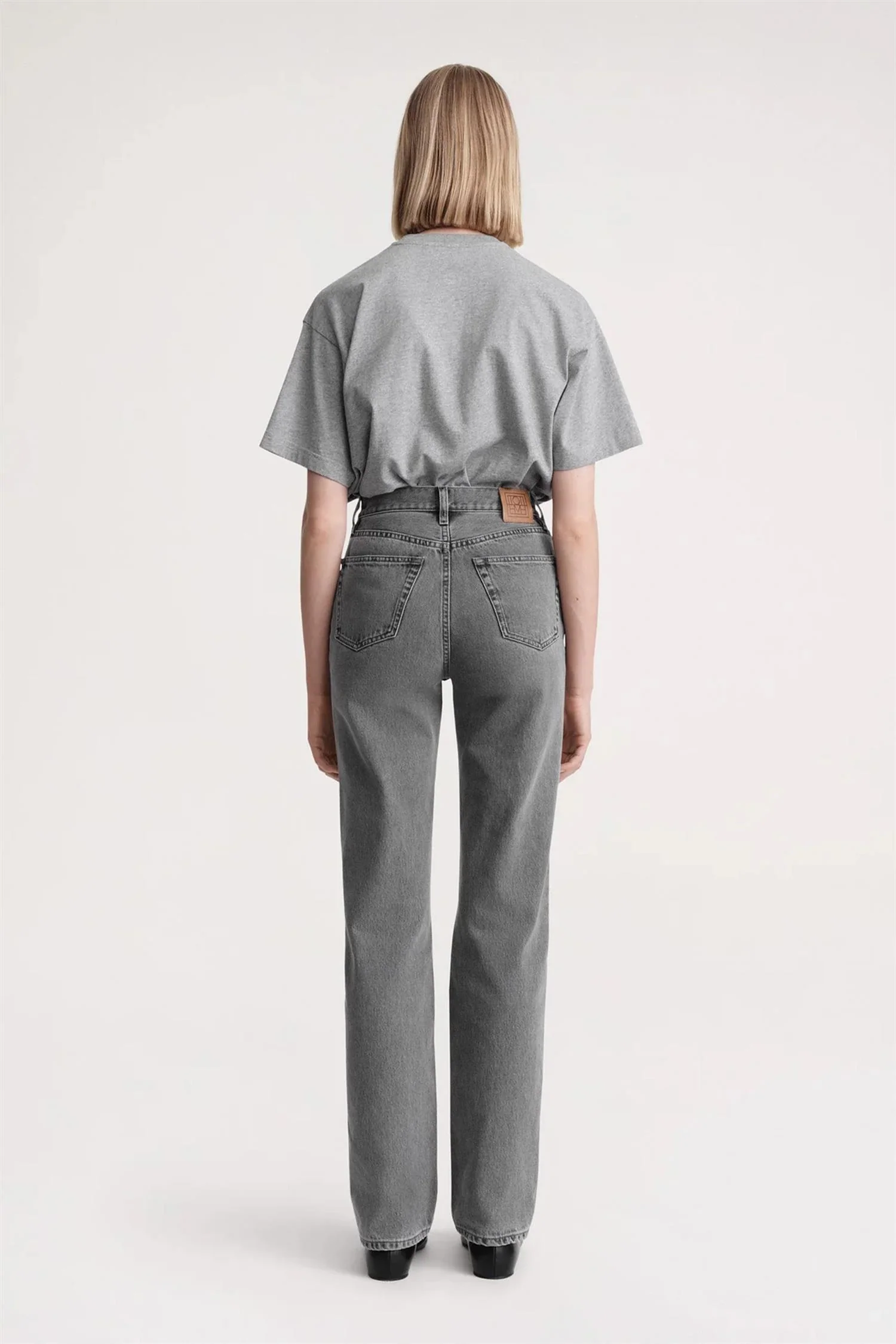 Classic Cut Denim Full Length Mid Grey - Image 4