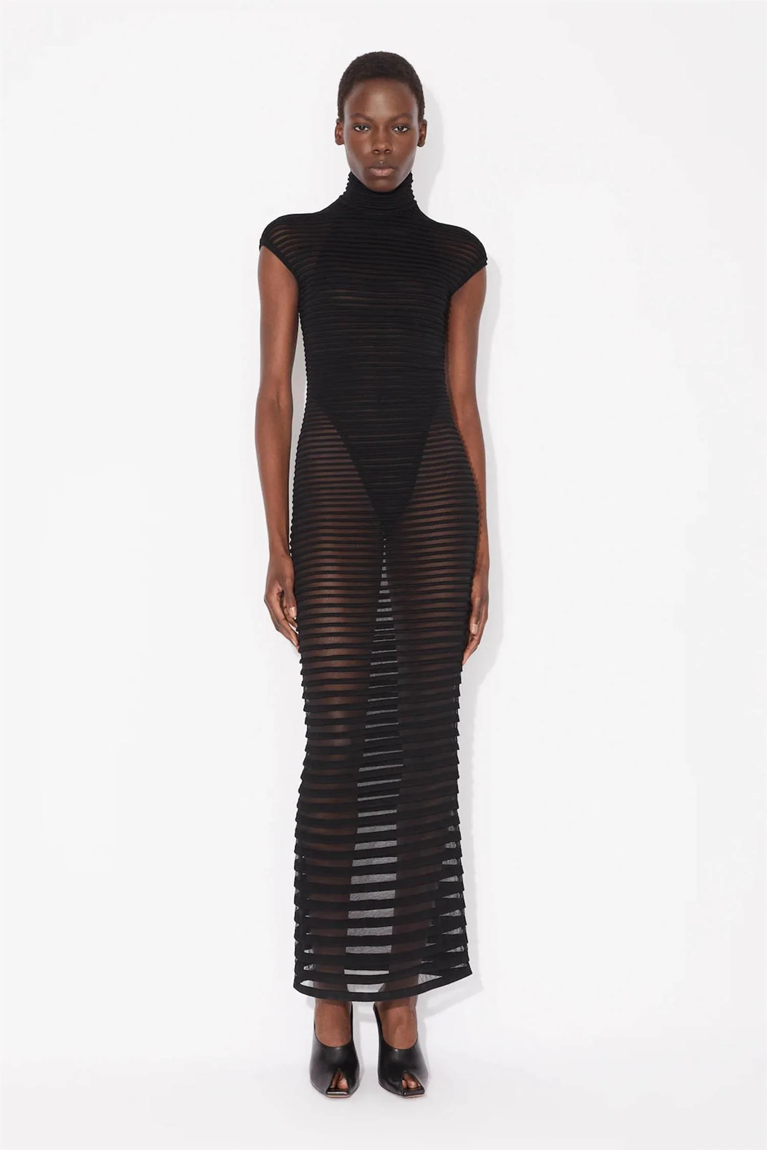 Long Dress with Contrasted Stripes