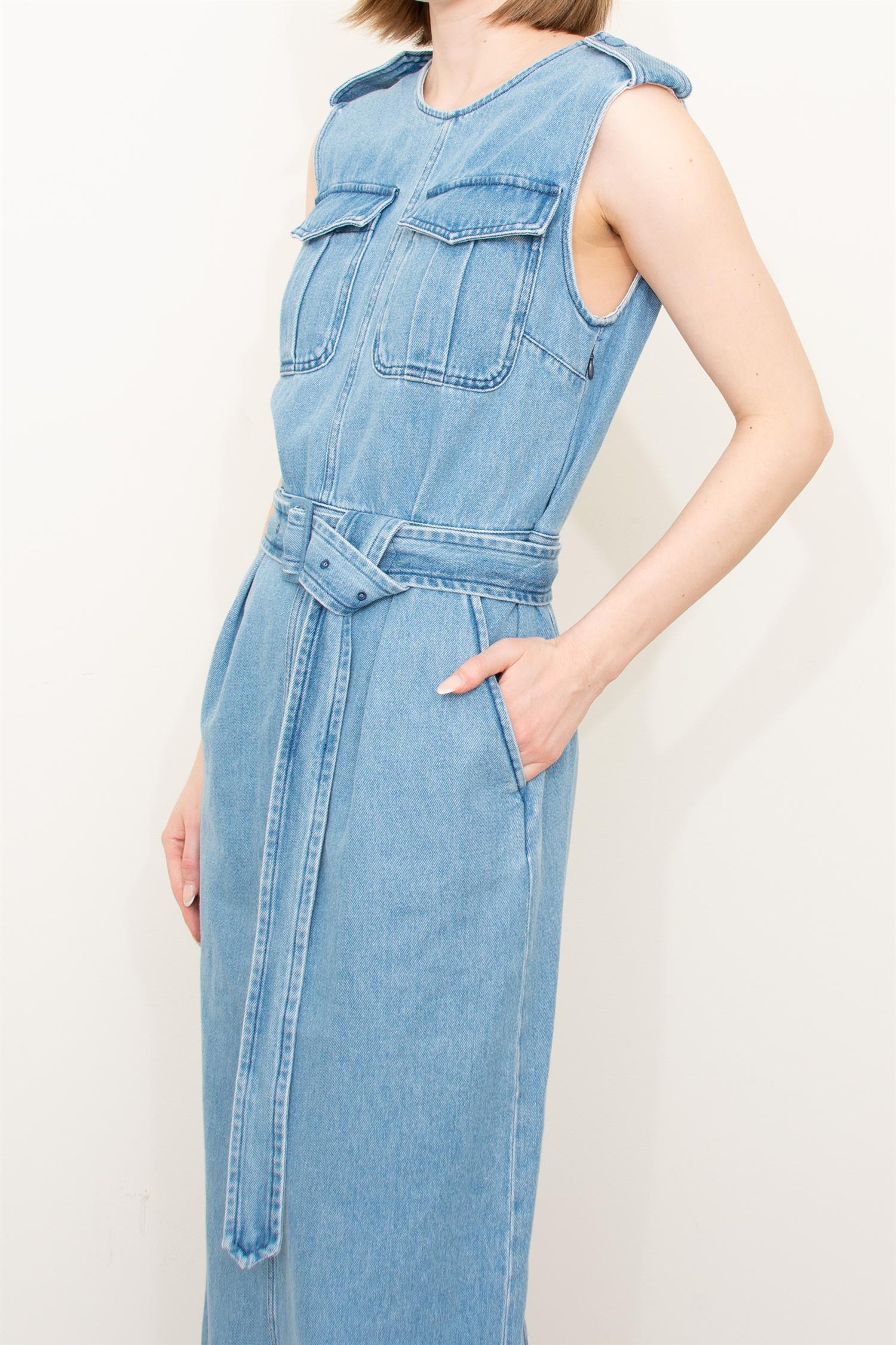 Cotton Denim Dress - Image 2