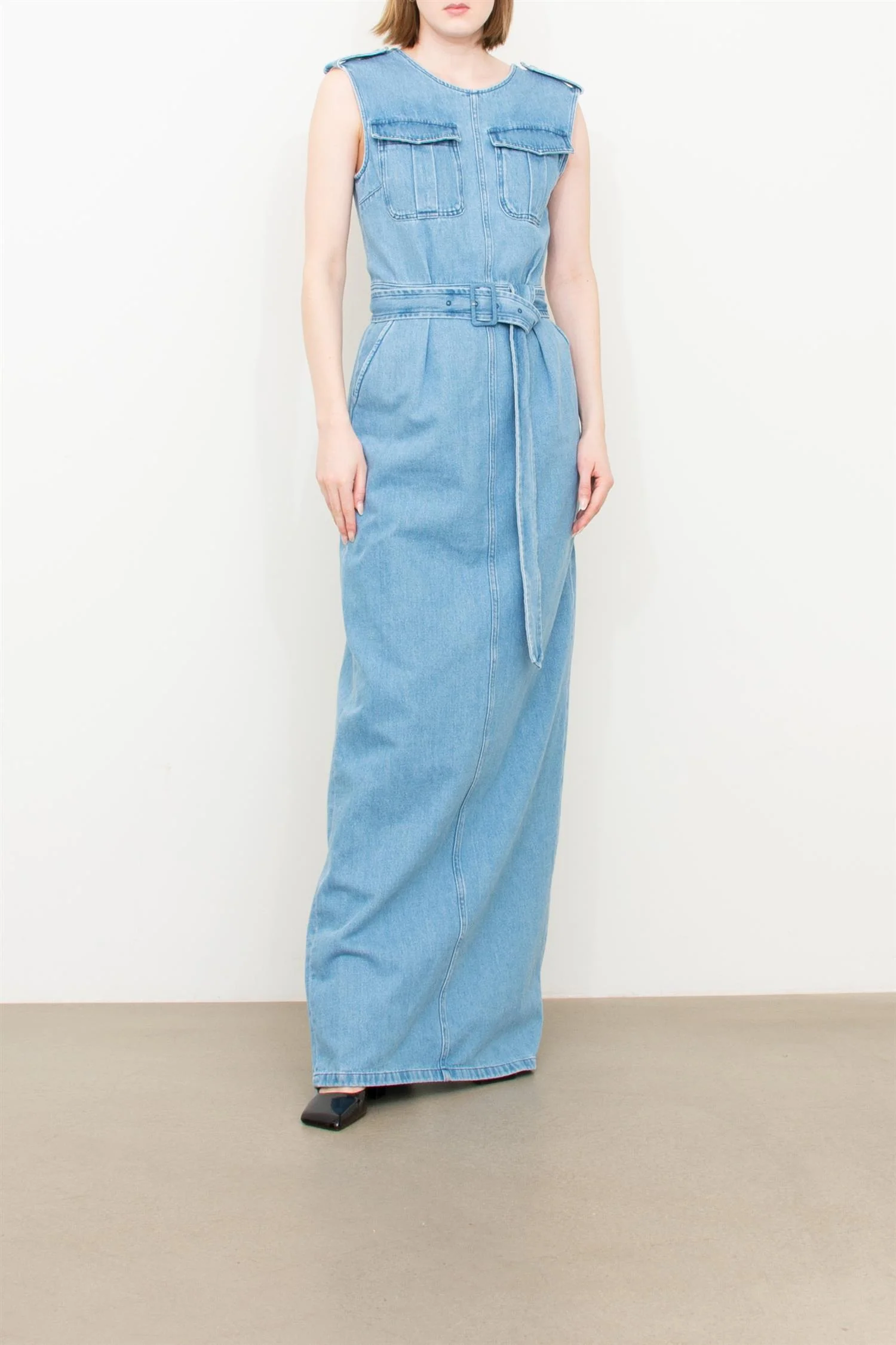 Cotton Denim Dress - Image 4